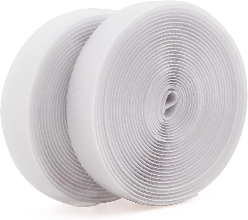 SICCOMA Sew on Hook and Loop Tape 3/4 Inch Wide, 16.4 Feet Non-Adhesive Back White Hook and Loop Strips Sewing Fastener Fabric Fastener Non Adhesive Interlocking Tape - Image 1